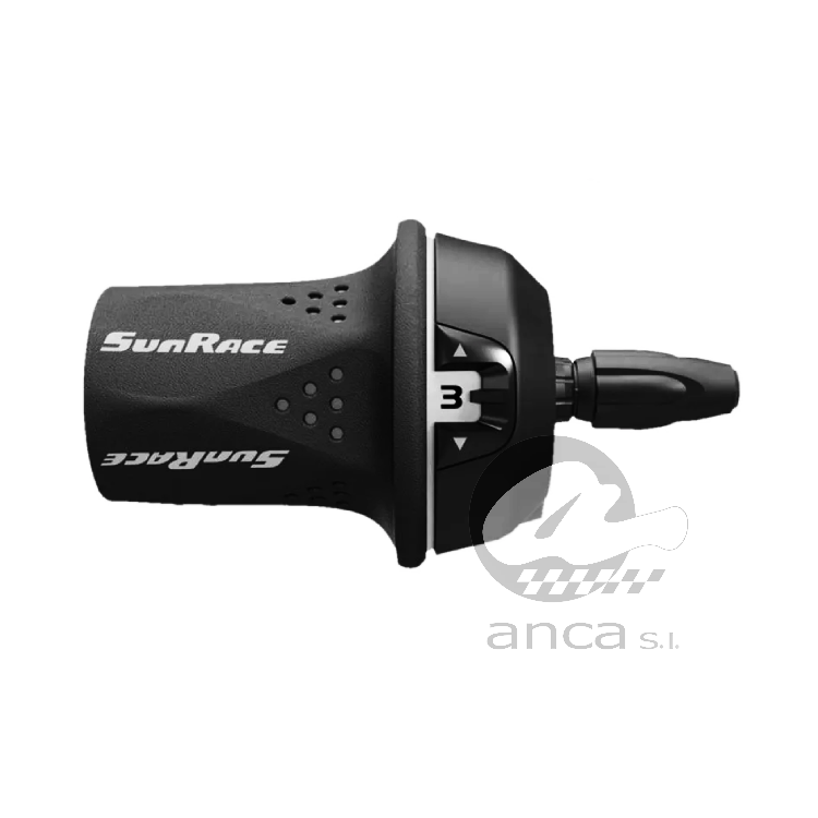 MANDO CAMBIO GIRATORIO SUNRACE  TSM21 3V IZQUIERDO NEGRO